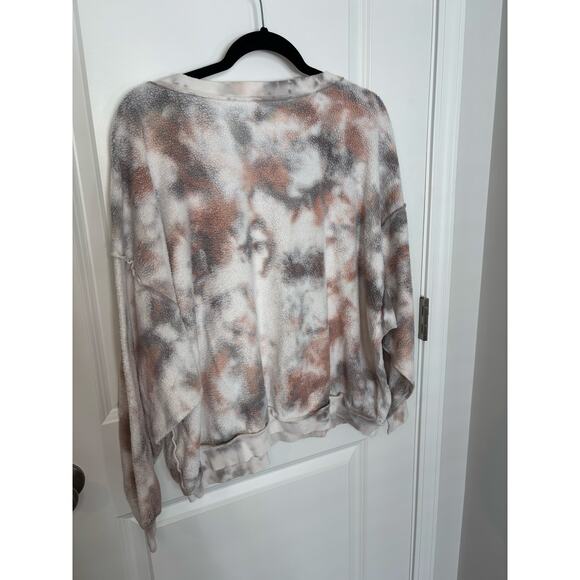 Free People Kelly Washed Tie-Dye Sweatshirt Army Combo Color-way Size Small - Picture 5 of 5